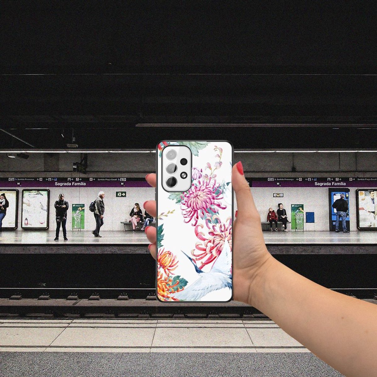 Samsung Galaxy A53 Dierenprint Telefoonhoesje Bird Flowers