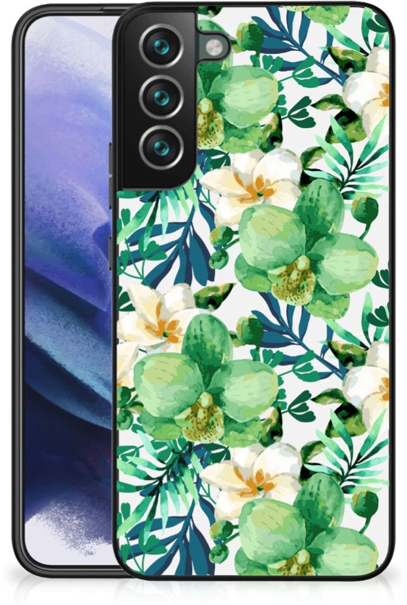 Samsung Galaxy S22 Plus Bloemen Hoesje Orchidee Groen
