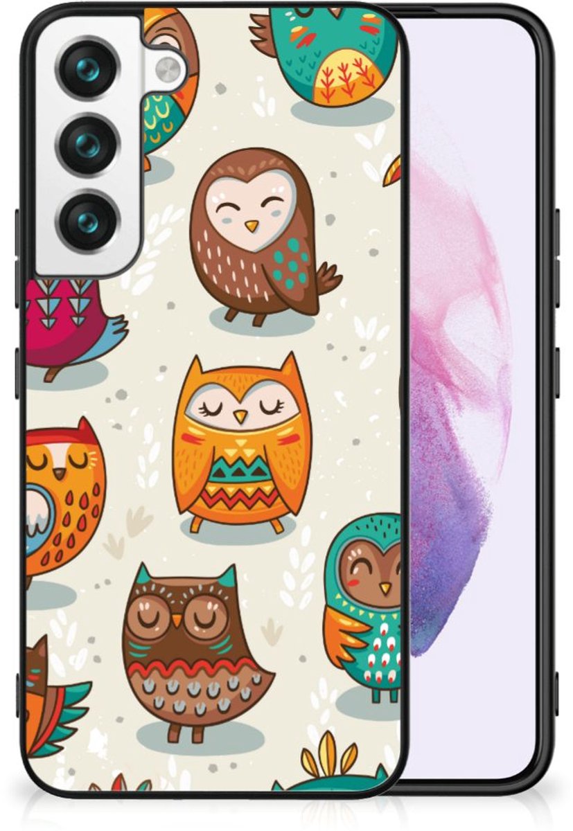 Samsung Galaxy S22 Dierenprint Telefoonhoesje Vrolijke Uilen