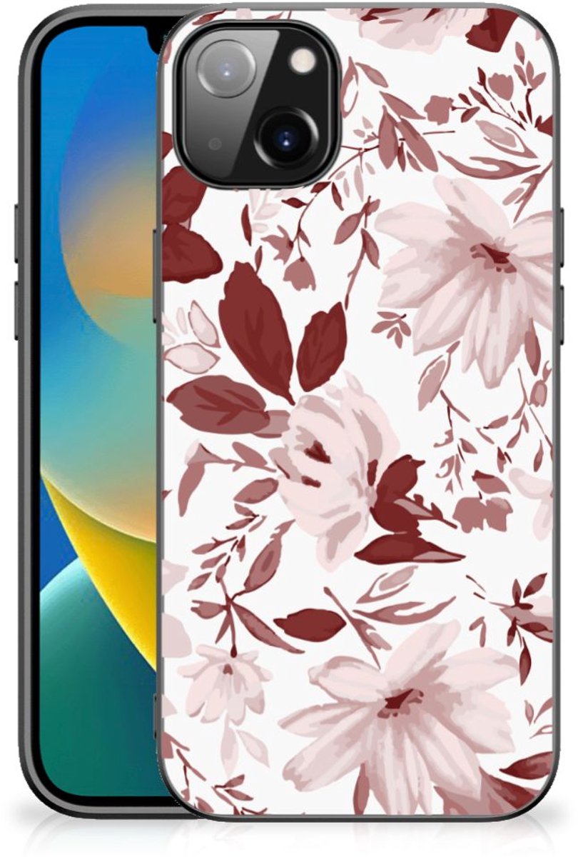 Kleurrijke Telefoonhoesje iPhone 14 Plus Watercolor Flowers