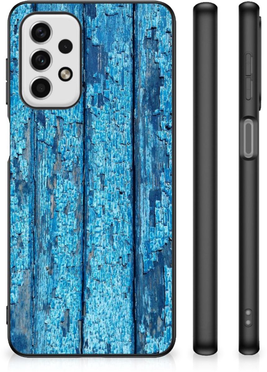 Samsung Galaxy A23 Houten Print Telefoonhoesje Wood Blue