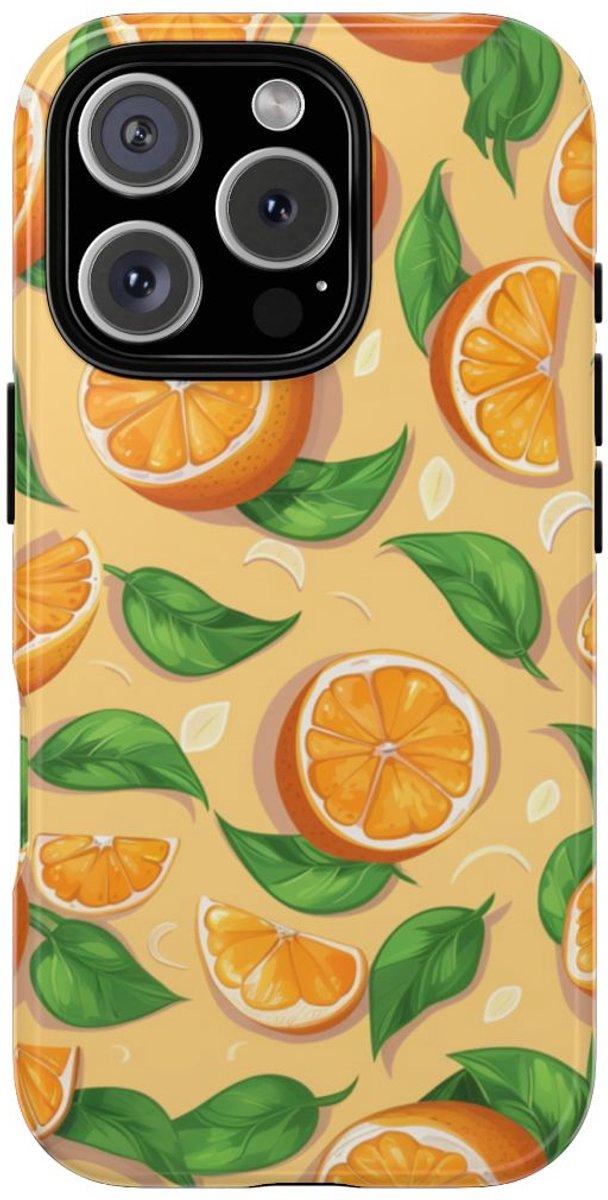Vrolijk Sinaasappelpatroon – Telefoonhoesje Geschikt voor iPhone 16 Pro