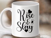 rise and slay, mok motivant, Design de cœur, mok d'inspiration, mok cadeau, mok à café, mok à thé, confiance, mok de force, potentiel, encouragement, mok élégant, mok tendance