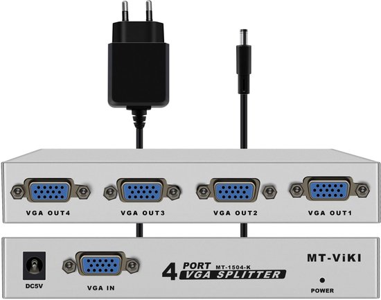 VGA Splitter 1 in 4 Out Monitor VGA Verdeelkast 4 Poorten | bol