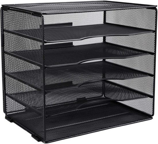 Easypag Metalen Bureau-tijdschriftenhouder A4, Zwart