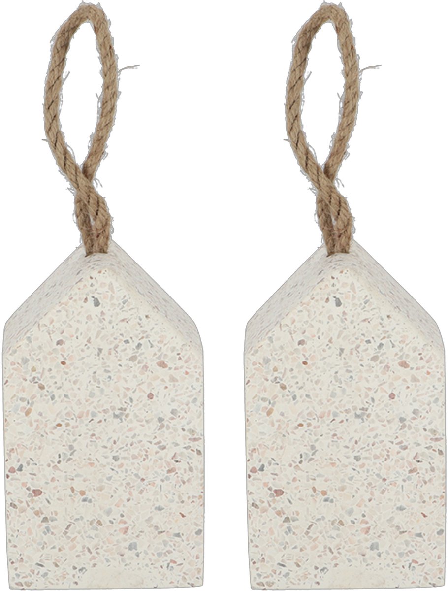 Best fot Boots Deurstopper Terrazzo - 2x - rubber - 10 x 10 x 16 cm - gewicht - deurstopper