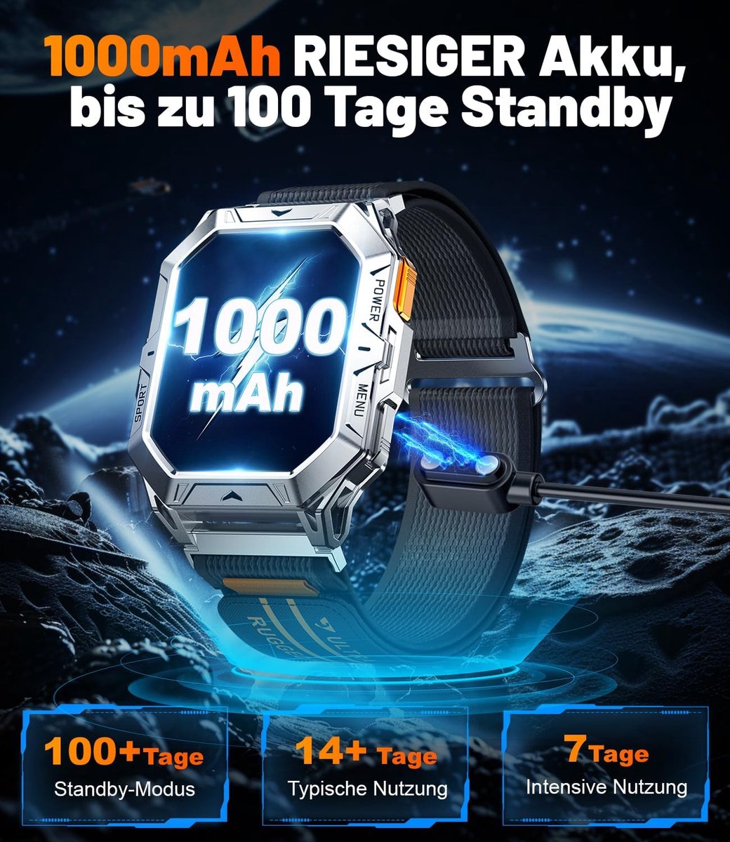 Smartwatch Android Wear DREMAC DM1 Smartwatch - 48 Mm, AMOLED Scherm, Geïntegreerde GPS, 110 Sportmodi, 30 Dagen Batterij | Waterdicht, Voor IOS & Android Ingebouwde GPS Horloge Smartwatch Android Wear DREMAC DM1 Smartwatch - 48 Mm, AMOLED Scherm, Geïntegreerde GPS, 110 Sportmodi, 30 Dagen Batterij | Waterdicht, Voor IOS & Android Ingebouwde GPS Horloge