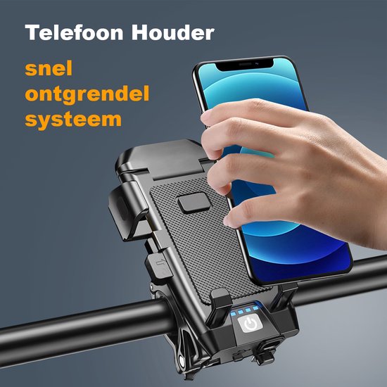 Support de téléphone 4 en 1 pour vélo avec phare, batterie