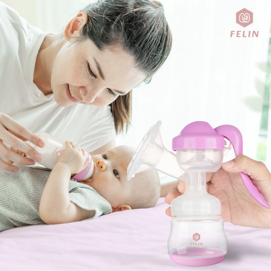 Felin Handkolf - Borstkolf - Handmatige Kolf - BPA Vrij - Inclusief 180 ml babyfles en Speen van Felin — afbeelding 5