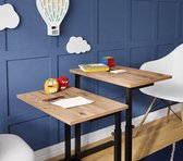 FurniChic, verstelbare moeder- en kind 2-delige tafelset, in hoogte verstelbare tafel, bijzettafel, speeltafel, bureau voor hem en haar, multifunctioneel-Sacramento OAK, 80 x 60 x 43-73 cm (l x b x h)