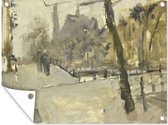 Tuinschilderij De Leidsegracht te Amsterdam - Schilderij van George Hendrik Breitner - 80x60 cm - Tuinposter - Tuindoek - Buitenposter