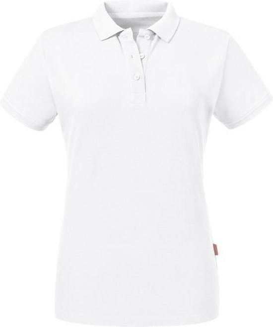 Russell - Pure Organic Polo Dames - Wit - 100% Biologisch Katoen - XL