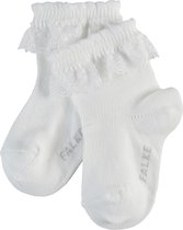 FALKE Romantic Lace eenkleurig katoen sokken baby wit - maat 80-92