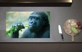 Inductieplaat Beschermer - Jonge Gorilla van Dichtbij - 80x52 cm - 2 mm Dik - Inductie Beschermer van Vinyl