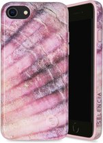 Selencia Aurora Fashion Backcover voor de iPhone SE (2022 / 2020) / 8 / 7 - Duurzaam hoesje - 100% gerecycled - Ocean Shell Purple