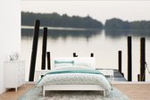 Behang - Fotobehang Schepnetten op de kade - Breedte 350 cm x hoogte 260 cm