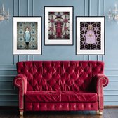 Set of 3 prints - Art for the home - Framed print - Home decor - Print in frame - Wall art - eccentric quirky unique interior - Wedding birthday gift - digital art – kunst - Muur decoratie - 40 cm x 50 cm - Wanddecoratie woonkamer - Room decor