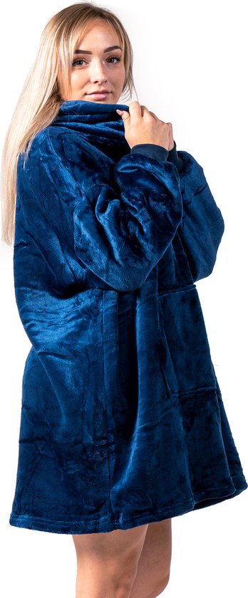 JWRgoods - Hoodie deken - Deken met mouwen - blanket - Blauw