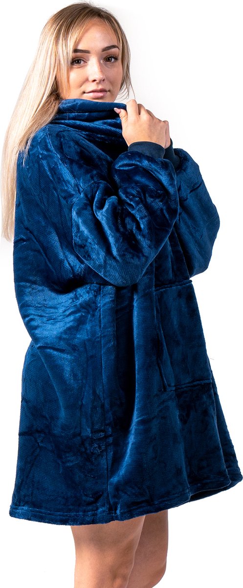 JWRgoods - Hoodie deken - Deken met mouwen - blanket - Blauw - JWRgoods