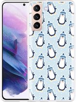 Hoesje Geschikt voor Samsung Galaxy S21 Pinguins