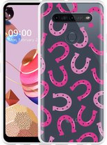LG K51S Hoesje Pink Horseshoes - Designed by Cazy