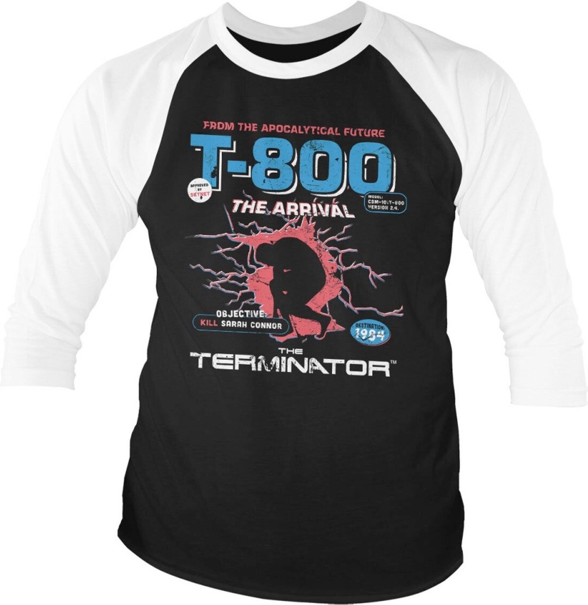 The Terminator Raglan top -M- Arrival Zwart/Wit