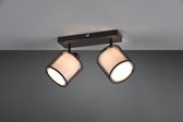 Trio leuchten - LED Plafondspot - Plafondverlichting - E14 Fitting - 2-lichts - Rechthoek - Zwart - Aluminium
