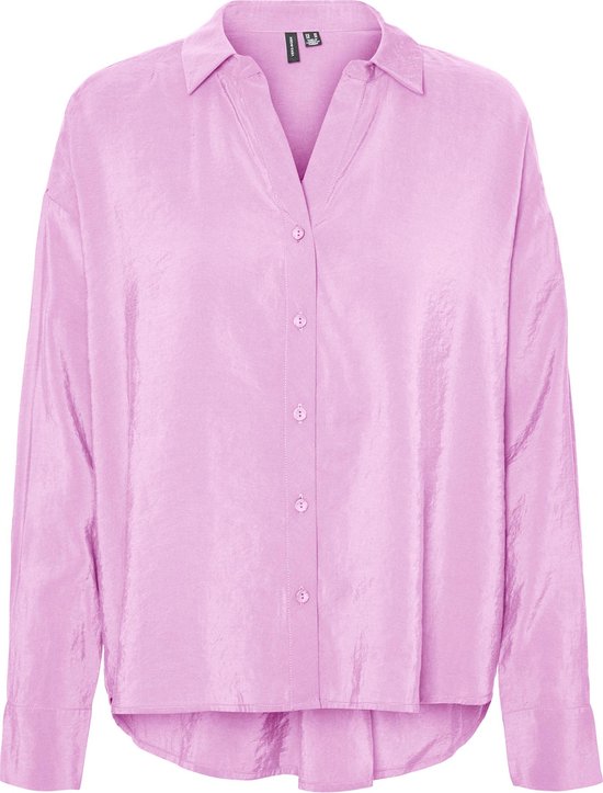 Vero Moda Blouse Vmqueeny Ls Oversize Shirt Wvn Ga N 10289349 Cyclamen Dames Maat - XS