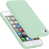 Cadorabo Hoesje voor Apple iPhone 5 / 5S / SE 2016 in LIQUID LICHT GROEN - Beschermhoes gemaakt van flexibel TPU silicone Case Cover