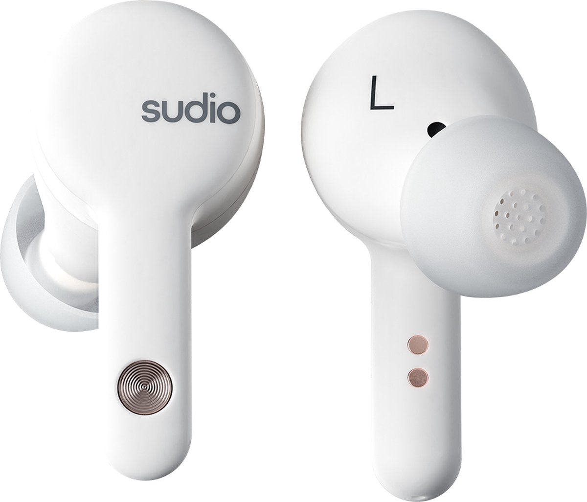 Sudio A2 in-ear true wireless earphones - draadloze oordopjes - met active noice cancellation (ANC) - wit