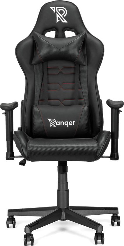 Ranqer Felix Carbon Gamestoel - Gaming Chair - Ergonomische Bureaustoel - Gaming stoel - Zwart