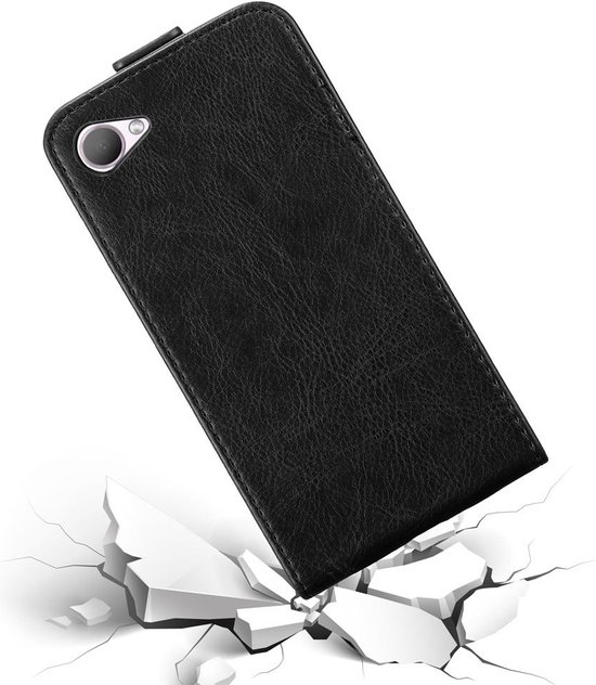 Coque Cadorabo pour HTC Desire 12 en NOIR NOIR - Coque de protection au design rabattable avec fermeture magnétique