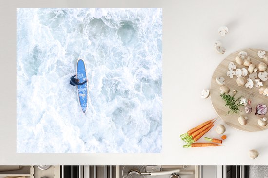 KitchenYeah® Inductie beschermer 78x78 cm - Sport - Surfen - Golven - Kookplaataccessoires - Afdekplaat voor kookplaat - Inductiebeschermer - Inductiemat - Inductieplaat mat