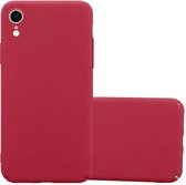 Cadorabo Hoesje geschikt voor Apple iPhone XR in FROSTY ROOD - Hard Case Cover beschermhoes in Frosted look tegen krassen en stoten