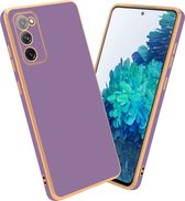 Coque Cadorabo pour Samsung Galaxy S20 FE en Violet Brillant - Or - Coque de protection en silicone TPU souple et avec protection pour appareil photo