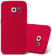 Cadorabo Hoesje geschikt voor Samsung Galaxy S6 EDGE in FROST ROOD - Beschermhoes gemaakt van flexibel TPU silicone Case Cover