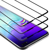 Cadorabo 3x Screenprotector geschikt voor Samsung Galaxy S10 5G Volledig scherm pantserfolie Beschermfolie in TRANSPARANT met ZWART - Getemperd (Tempered) Display beschermend glas in 9H hardheid met 3D Touch