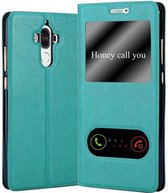 Cadorabo Hoesje geschikt voor Huawei MATE 9 in MUNT TURKOOIS - Beschermhoes met magnetische sluiting, standfunctie en 2 kijkvensters Book Case Cover Etui