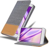 Cadorabo Hoesje geschikt voor Honor 7 in LICHTGRIJS BRUIN - Beschermhoes met magnetische sluiting, standfunctie en kaartvakje Book Case Cover Etui