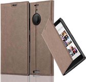 Cadorabo Hoesje voor Nokia Lumia 1520 in KOFFIE BRUIN - Beschermhoes met magnetische sluiting, standfunctie en kaartvakje Book Case Cover Etui