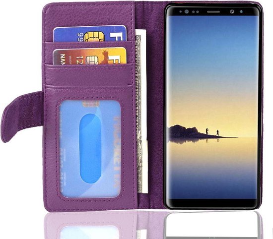 Coque Cadorabo pour Samsung Galaxy NOTE 8 en VIOLET BORDEAUX - Coque de protection avec fermeture magnétique et 3 emplacements pour cartes