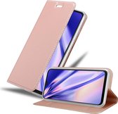 Cadorabo Hoesje geschikt voor Samsung Galaxy M20 in CLASSY ROSE GOUD - Beschermhoes met magnetische sluiting, standfunctie en kaartvakje Book Case Cover Etui