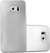 Cadorabo Hoesje geschikt voor Samsung Galaxy S6 EDGE in METALLIC ZILVER - Beschermhoes gemaakt van flexibel TPU silicone Case Cover