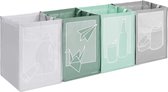Navaris set van 4 recycletassen - Zakken voor afvalscheiding glas, kunststof, metaal en papier - 30x30x43 cm per tas - Van stevig polypropyleen