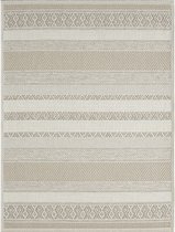 Bol.com the carpet Calgary - Robuust Outdoor Vloerkleed Modern Design Voor Keuken en Eetkamer Boho-Stijl Beige 200 x 280 cm aanbieding