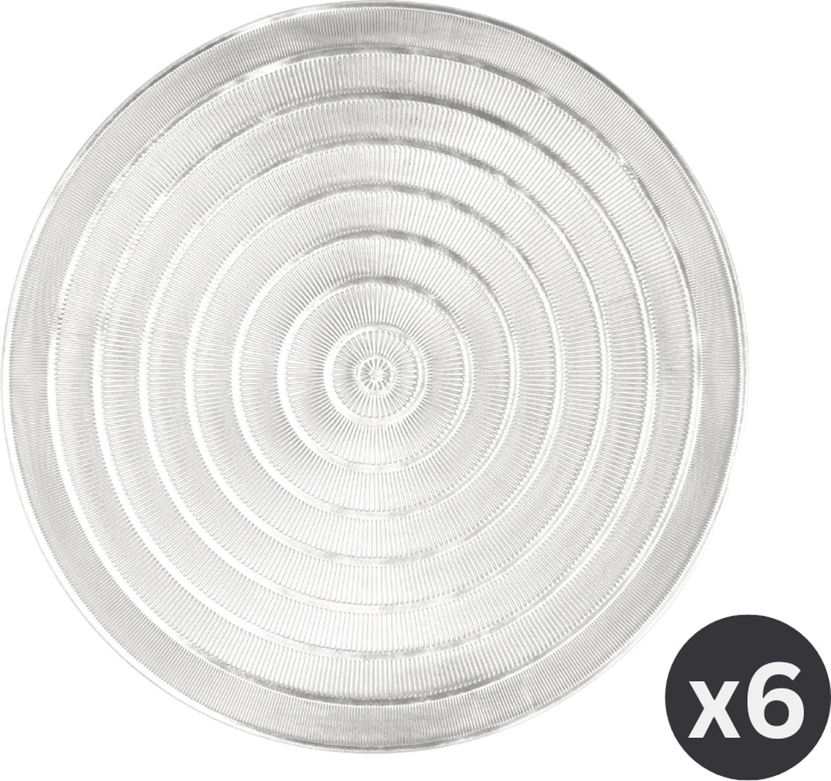 Placemat CAPELINNI rond, SET/6, dia 39.5 cm, zilver