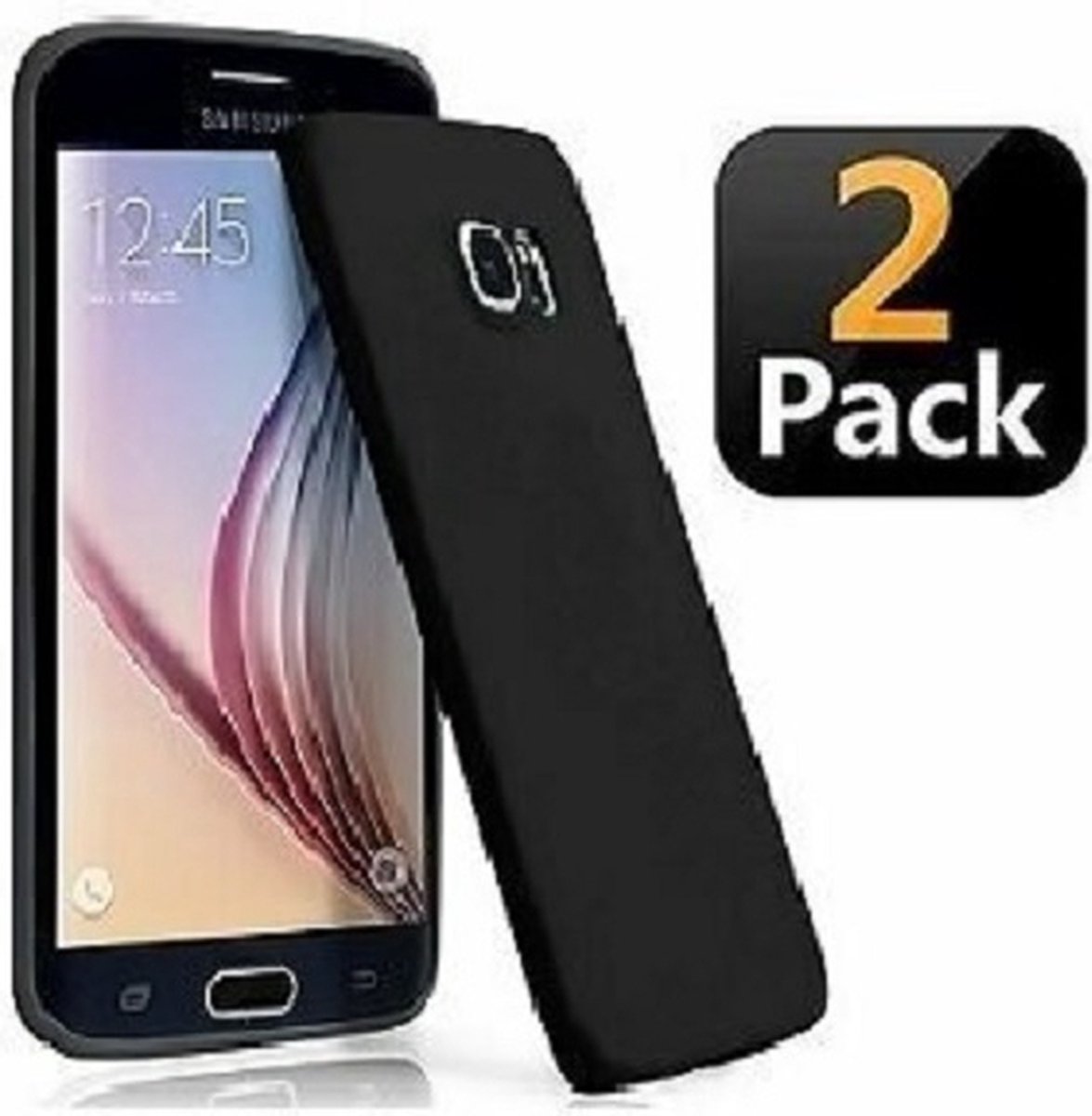 Samsung S6 Hoesje TPU Siliconen Zwart 2x