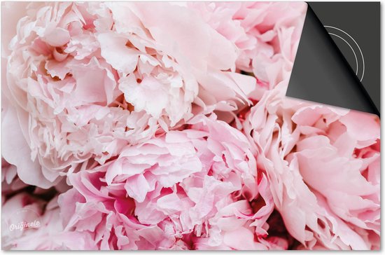 Protecteur induction 60x60 - plaque de couverture tapis induction - Protecteur de plaque Dietrix - Exclusif - Fleurs 14 - Pivoines rose clair