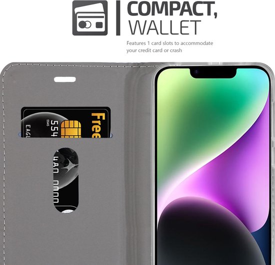 Coque Cadorabo pour Apple iPhone 14 PLUS en GRIS CLAIR MARRON - Coque de protection avec fermeture magnétique