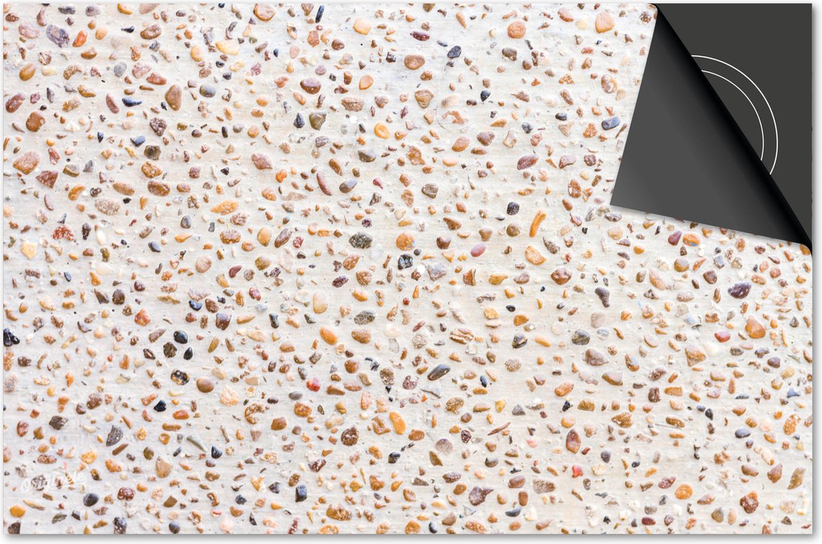 Inductie beschermer 59x52 - afdekplaat inductie mat - Dietrix Kookplaat beschermer - Exclusief - Beton - Steentjes bruin oranje